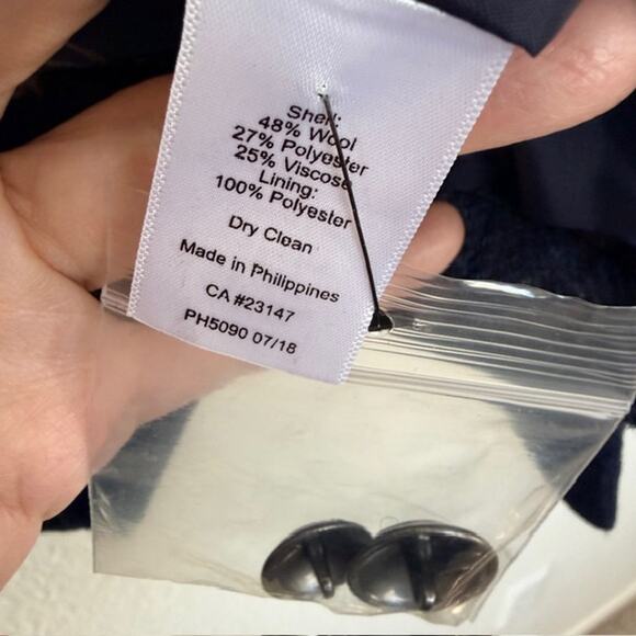 Talbots Shetland Aberdeen Blazer Blue Herringbone Lined Vent Women's 6 NWOT - Picture 8 of 9